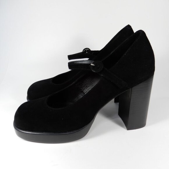 JEFFREY CAMPBELL Kenzley Platform Mary Jane Pumps Heels Size 10 Black Suede NEW - Picture 12 of 12